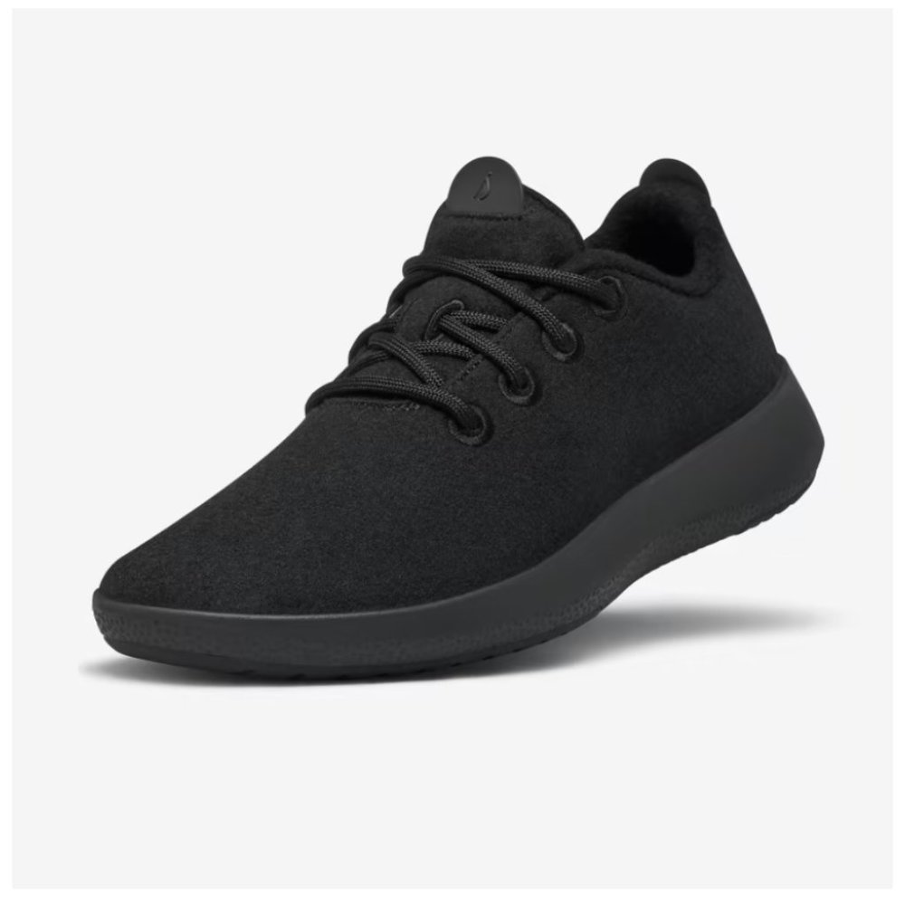 Women's Wool Runner Mizzles - True Black (Black Sole)